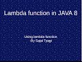 Lambda function in Java