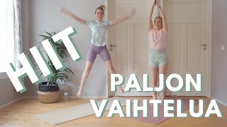 HIIT - PALJON VAIHTELUA LIIKKEISSÄ! | 12 min tehokas kotitreeni myös aloittelijoille