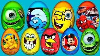 15 Surprise Eggs Kinder Surprise Spongebob Mickey Mouse Disney Pixar Cars Eggs