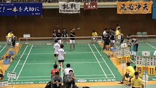 2018IH バドミントン男子ダブルス1回戦①　甲斐・三浦（別府鶴見丘）vs 福田・細谷（千葉敬愛）