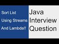 Sort List using streams and lambda expression in Java