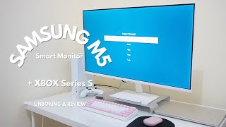 Samsung M5 32inch Smart Monitor \u0026 Xbox Series S | Unboxing \u0026 Desk Setup ⁺₊⋆