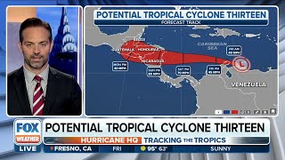 Potential Tropical Cyclone Thirteen Likely To Soak Central America With Rain