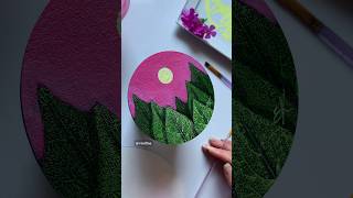 Sunset painting / Leaf print / Forest painting / Leaf painting #vinillna #leafart