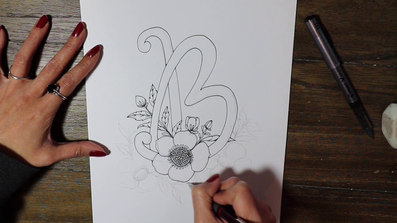 Letter B| Slow Doodle | Kcdoodleart - YouTube