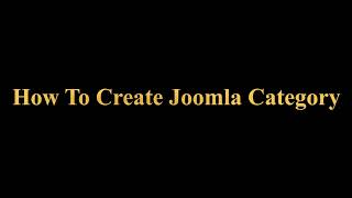 How to Create Joomla Category