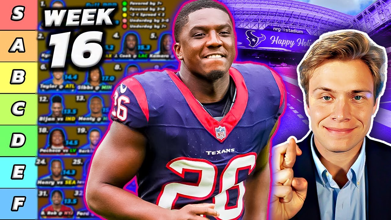 Top 30 Running Back Rankings & Tiers (Week 16) - YouTube