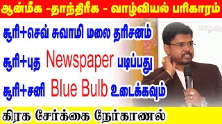 ஆன்மீக,தாந்திரீக,வாழ்வியல்  பரிகாரம் | சூரி+செவ்-சுவாமிமலை தரிசனம்  சூரி+சனி-Blue Bulb உடைக்கவும்.