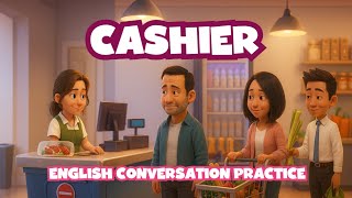 Learn American English - Cashier - Checkout Counter - Conversation Practice - Key Vocabulary Review