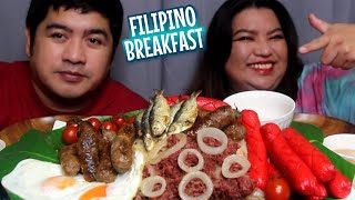 FILIPINO BREAKFAST | Mukbang Asmr |PINOY ALMUSAL, corned beef, longganisa, tuyo, silog, jumbo hotdog