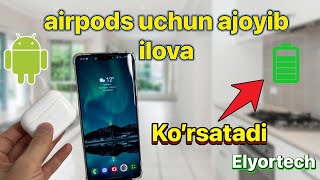 Airpods ni android telefonlariga ulash tutorial batarey foizi bilan #android #apple #airpods