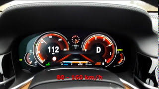 2017 BMW 750Ld xDrive (quad-turbo): 0-230 km/h, 80-160 km/h, 50-130 km/h