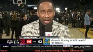 Stephen A. SHOCKED Warriors loss to Raptors 92-105!! Game 4 NBA Finals 2019