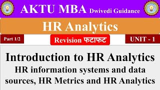 1| HR Analytics in hindi, HR information systems and data sources, HR Metrics and HR Analytics
