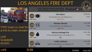 26-Jan-2025 // LAFD Los Angeles Fire Department SCANNER Radio ARCHIVE // FIRE \u0026 EMS // LA CAPTAIN