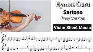 Free Sheet Hymne Guru Sartono Violin Cover Sheet Music