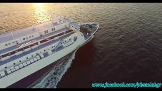 Aerial (drone) video - Nissos Samos arriving at Piraeus (4K ! )