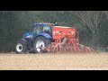 farming in essex drilling wheat with new holland t6080 u0026 krm sola drill. epic sound 19