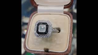 #VR112 Shamelessly Art Deco octagonal onyx and diamond ring