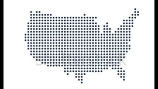 USA Dot Map. Concept for Networking, Technology and Connections. Motion Graphic
