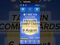 6 August Tapcoin combo cards