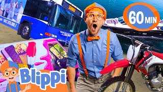 Blippi Explores a Bus, Ice Cream Truck, Motorcycle, and a Boat! |Educational Vehicle Videos for Kids