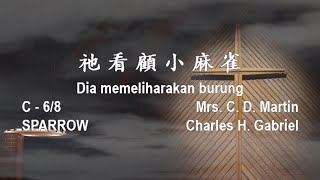 祂看顧小麻雀 | Dia memeliharakan burung | His Eye is on The Sparrow (Hymn) (Hanzi+Indonesian)