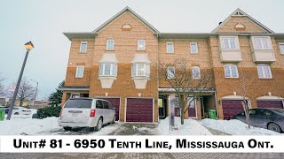 Unit# 81 - 6950 Tenth Line Mississauga Ont., - Townhouse For Sale