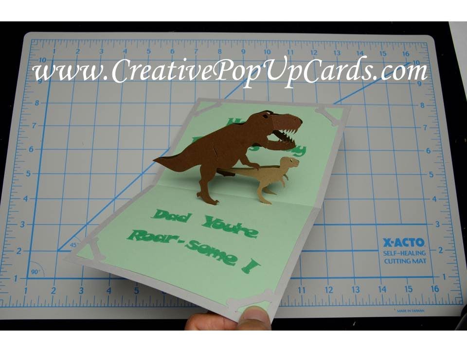 Father S Day Dinosaur Pop Up Card Tutorial Youtube