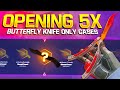 Opening 5x BUTTERFLY KNIFE ONLY Cases?! (SKIN.CLUB)