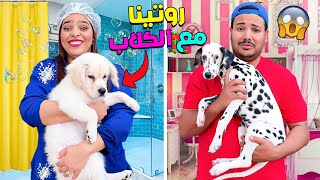 روتينا..الحقيقي مع الكلب روكي والكلبة ديانا🐶ابتسام تعصبات😡( حمقونا )