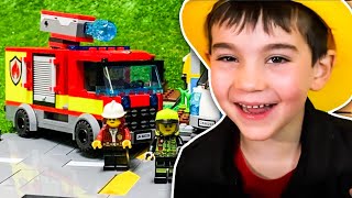 Lego City Fire Truck Rescue Story! |  Fire Trucks Toys for Kids | JackJackPlays
