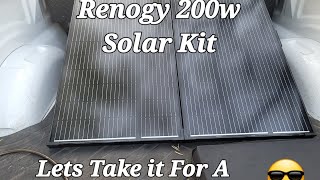 Renogy 200 watt solar panel Briefcase Kit...Let's take it for A Spin..🌞