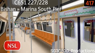 [OpenBVE][Full NSL Underground] SIE AG C651 [227/228] - NS17 Bishan » NS28 Marina South Pier (NSL)