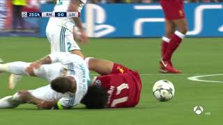 Salah injury vs Real Madrid • Salah vs Ramos • Champions League Final 2018