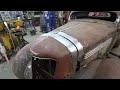 Cutting and fitting the hood to the grill on the 35 Dodge 3w coupe