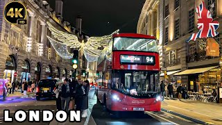 📍2024 Regent Street Christmas Lights Walk & Shop Displays 🇬🇧 London Christmas Lights Tour 🎅🏻🤶 4K HDR