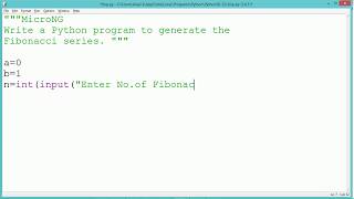 Python Program - Fibonacci series.
