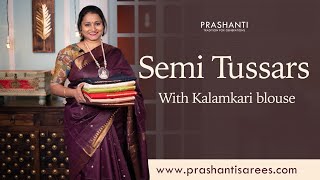 Semi Tussar with Kalamkari Blouse | Prashanti | 17 May 24