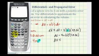 Ex: Differentials to Approximate Propagated Error and Relative Error