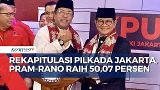 Rekapitulasi Pilkada Jakarta, Pramono Anung-Rano Karno Raih 50,07 Persen