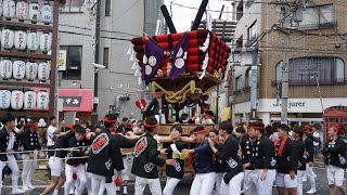 令和6年 貝塚太鼓台祭り 試験担ぎ 貝塚駅前 中町/南町/中北町/堀之町/大北町/西町