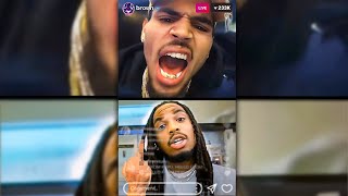 Chris Brown CONFRONTS Quavo On LIVE After Diss Track..