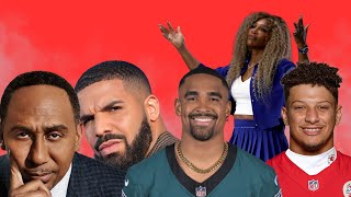 SuperBowl: Stephen A. Smith Says He'd Divorce Serena Williams, Jalen Hurts' Boo, Glorilla's Big Loss