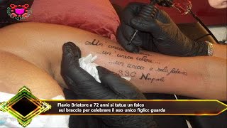 Flavio Briatore a 72 anni si tatua un falco  sul braccio per celebrare il suo unico figlio: guarda