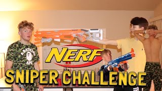 NERF GUN SNIPER CHALLENGE! LOSER GETS SHOT!