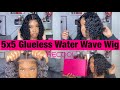 Quick and Easy GLUELESS Water Wave Bob Wig || Ft. Recool Hair