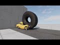 beamng drive angry tire vs train 2.000 km h cars crash test car torture