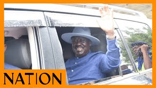 Raila Odinga arrives at JKIA