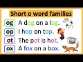 Short O word families 🤔 | -og, -op, -ot, -ox ✅ | Learn how to read with pictures & examples